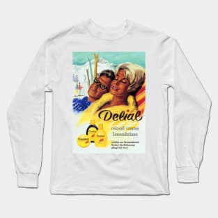 DELIAL Delightful Velvet Tan Vintage Germany Sun Tan Sun Block Lotion Advertisement Long Sleeve T-Shirt